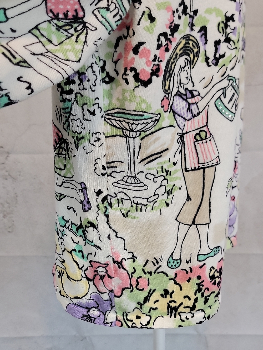 Christopher & Banks Pastel Garden Print Tunic Knit Top Womens Size L - Picture 7 of 12
